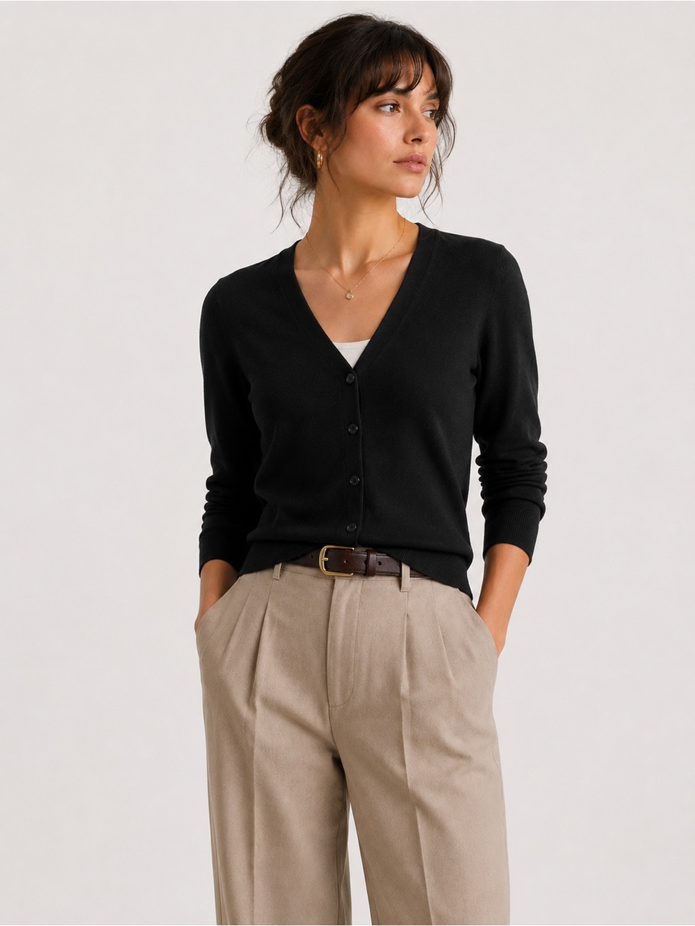 Brooks Brothers 346 | Black Pima Cotton Cardigan Sweater M Dark Academia Preppy